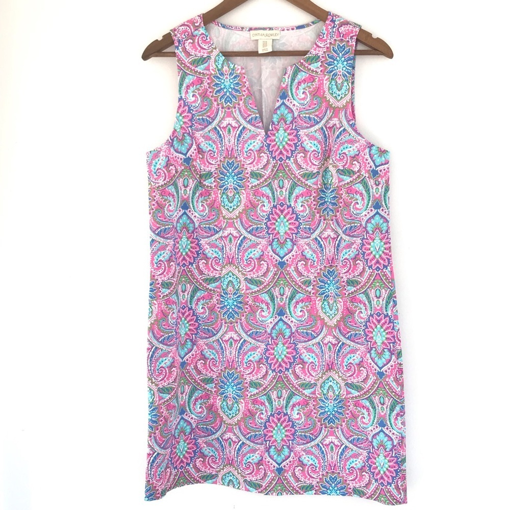 Cynthia Rowley Bright Multicolor Summer Floral Vibrant Paisley Dress 10